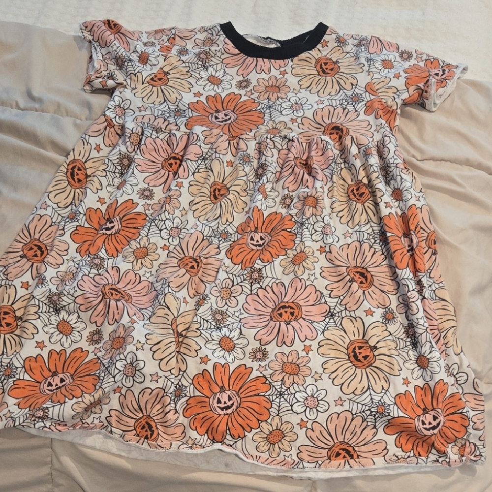 Floral Pumpkin Print Dress